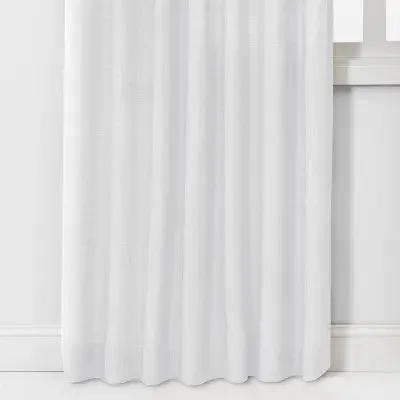 Light Filtering Linen Window Curtain Panel - Threshold