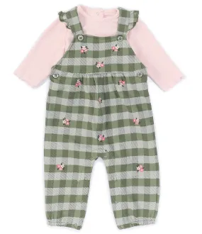 Little Me Plaid Overall Set