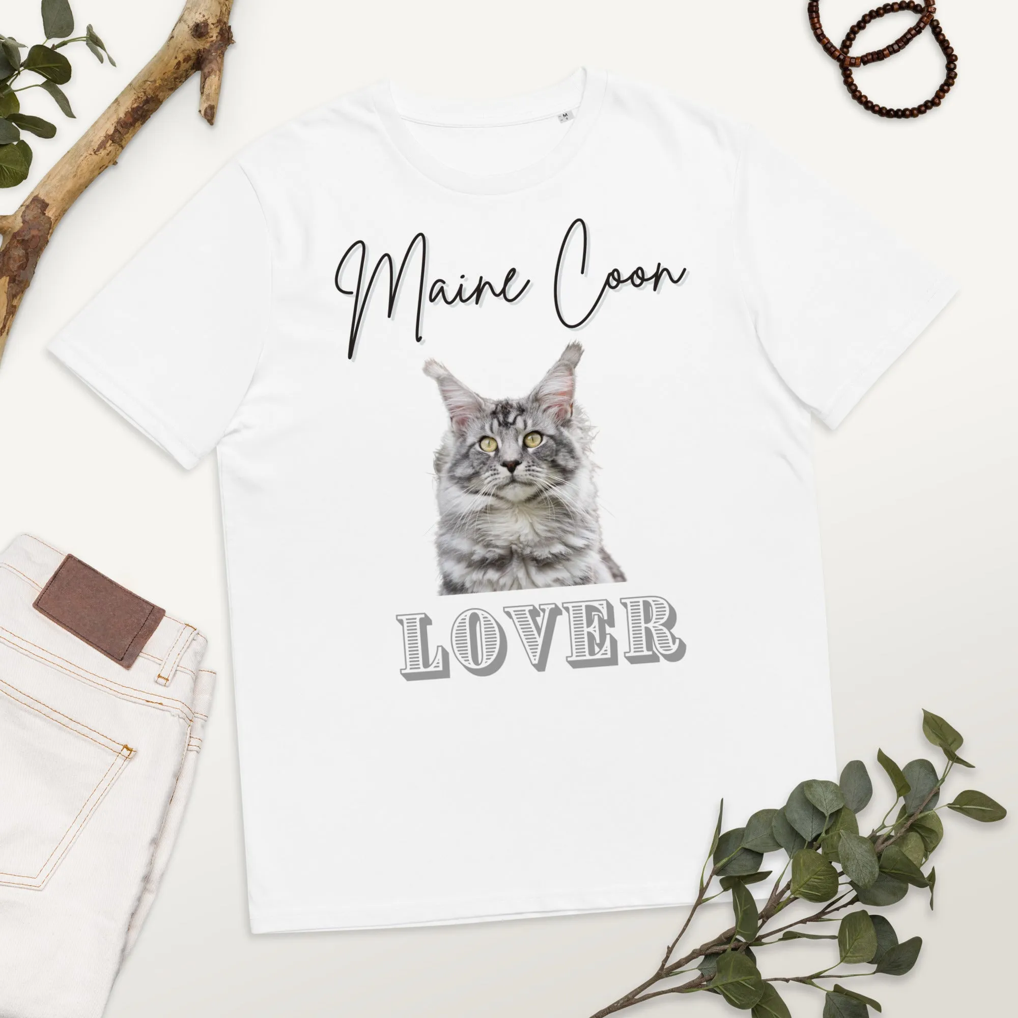 Maine coon cat lover, sustainable t-shirt