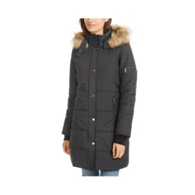 Maralyn & Me Juniors' Faux-Fur Trim Hooded Puffer Coat