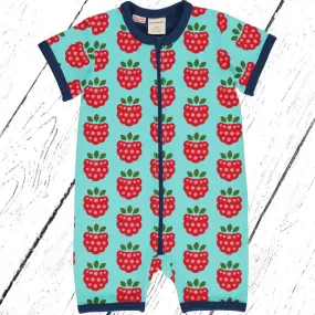 Maxomorra Overall Rompersuit Short RASPBERRY