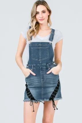 Medium Denim Stretch Denim Overall Skirt