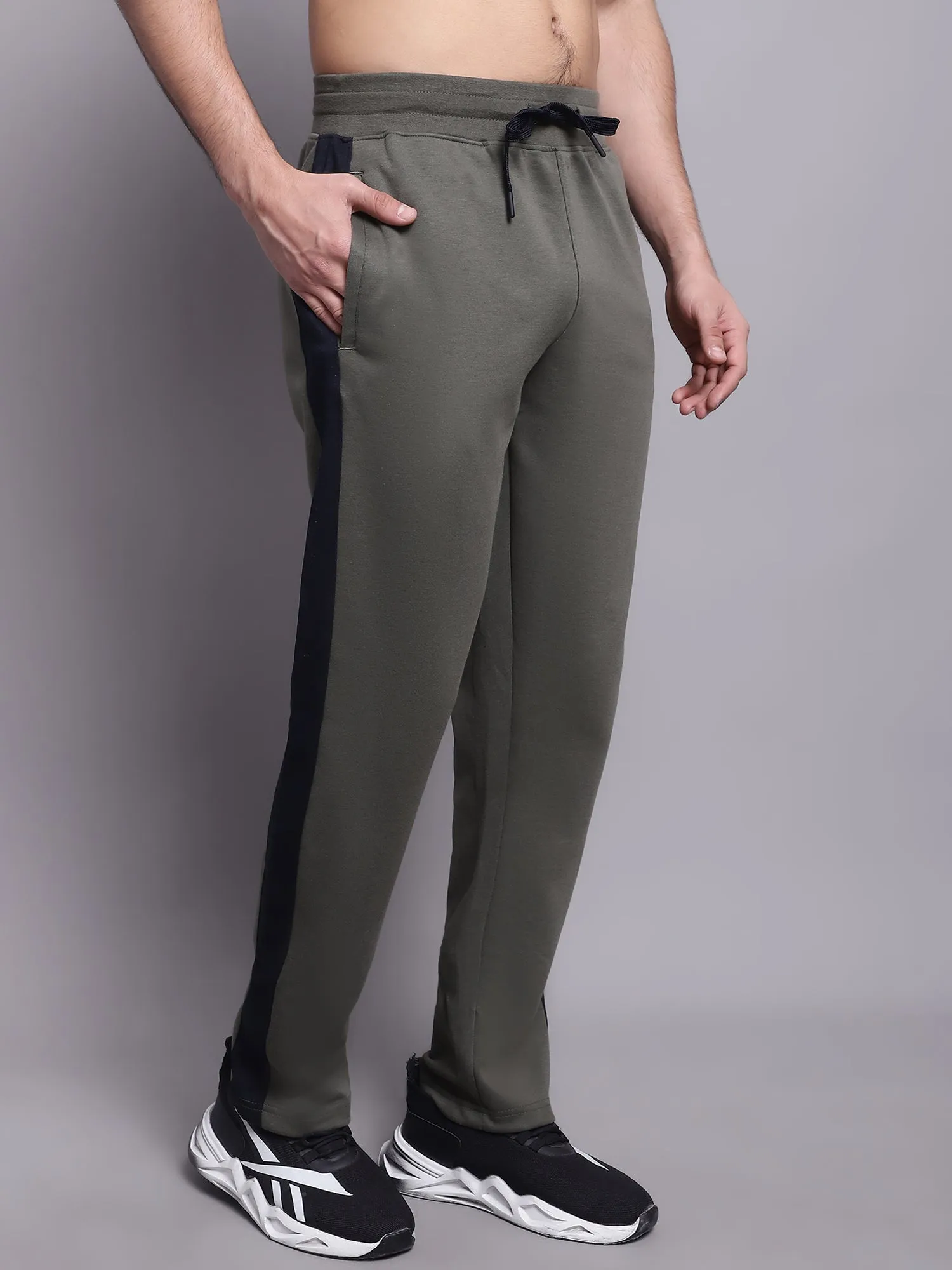 Men Olive Green Track Pant