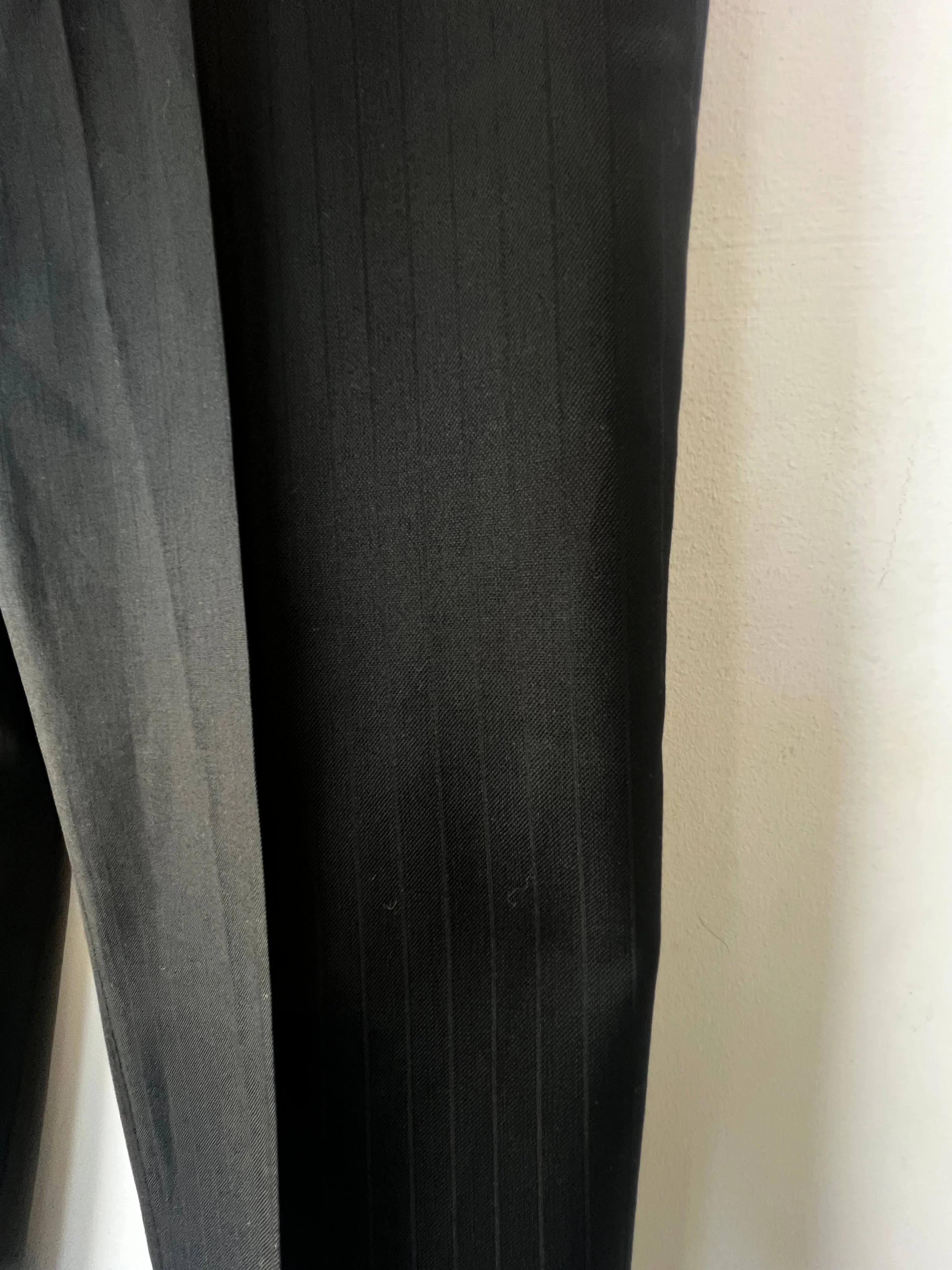 Men's Black Silk Pinstripe Tuxedo Pants