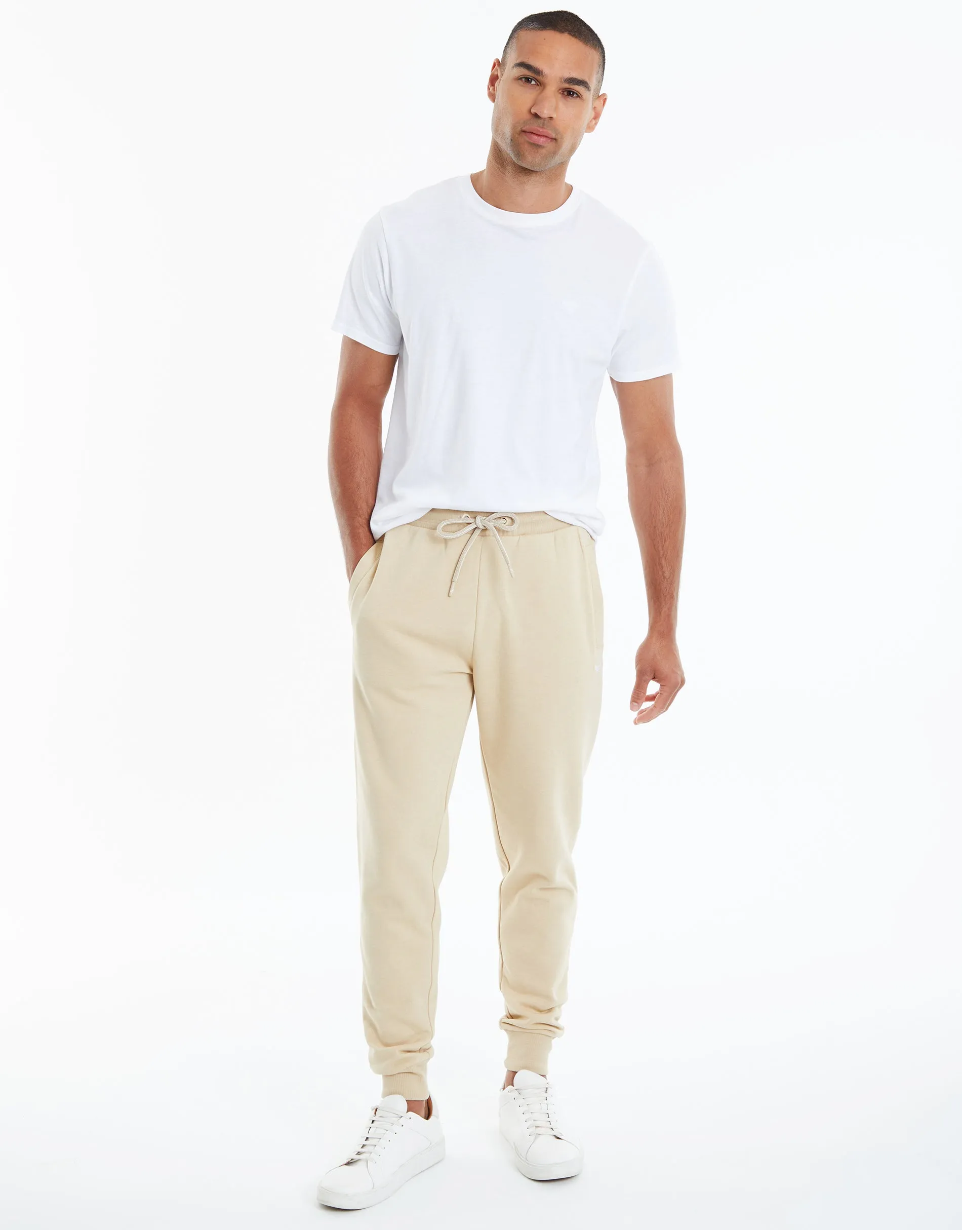 Men's Ecru Regular Fit Joggers