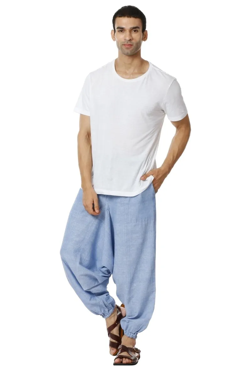 Men's Harem Pants | Lavender Blue | Fits Waist Size 28" to 36"