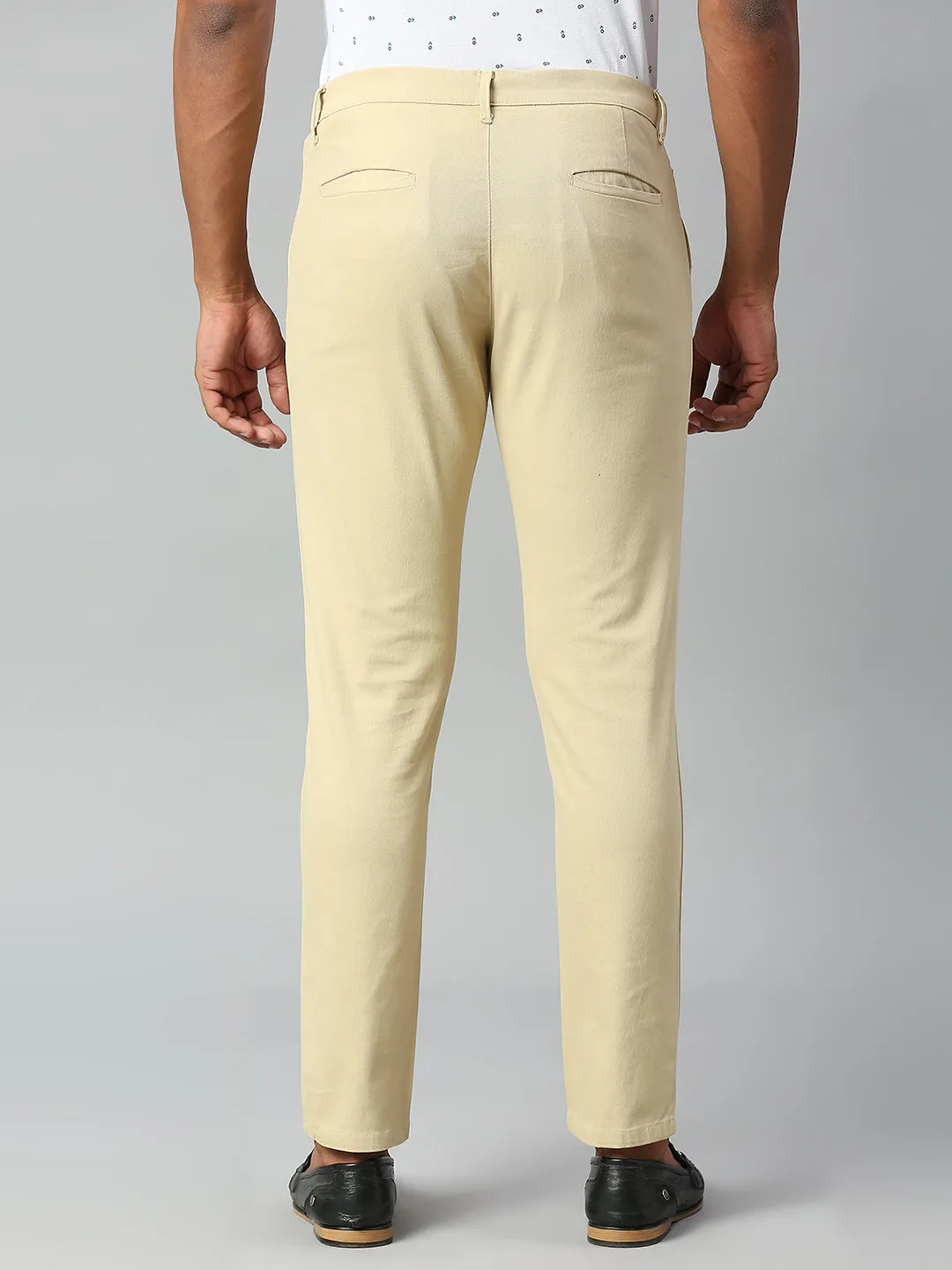 Men's Tapered Fit Cotton Chinos (Light Khaki)