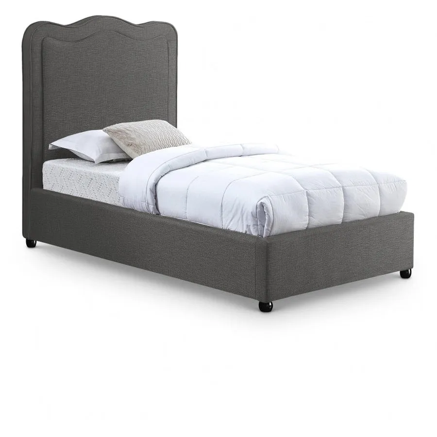 Meridian Furniture Felix Linen Textured Fabric Bed