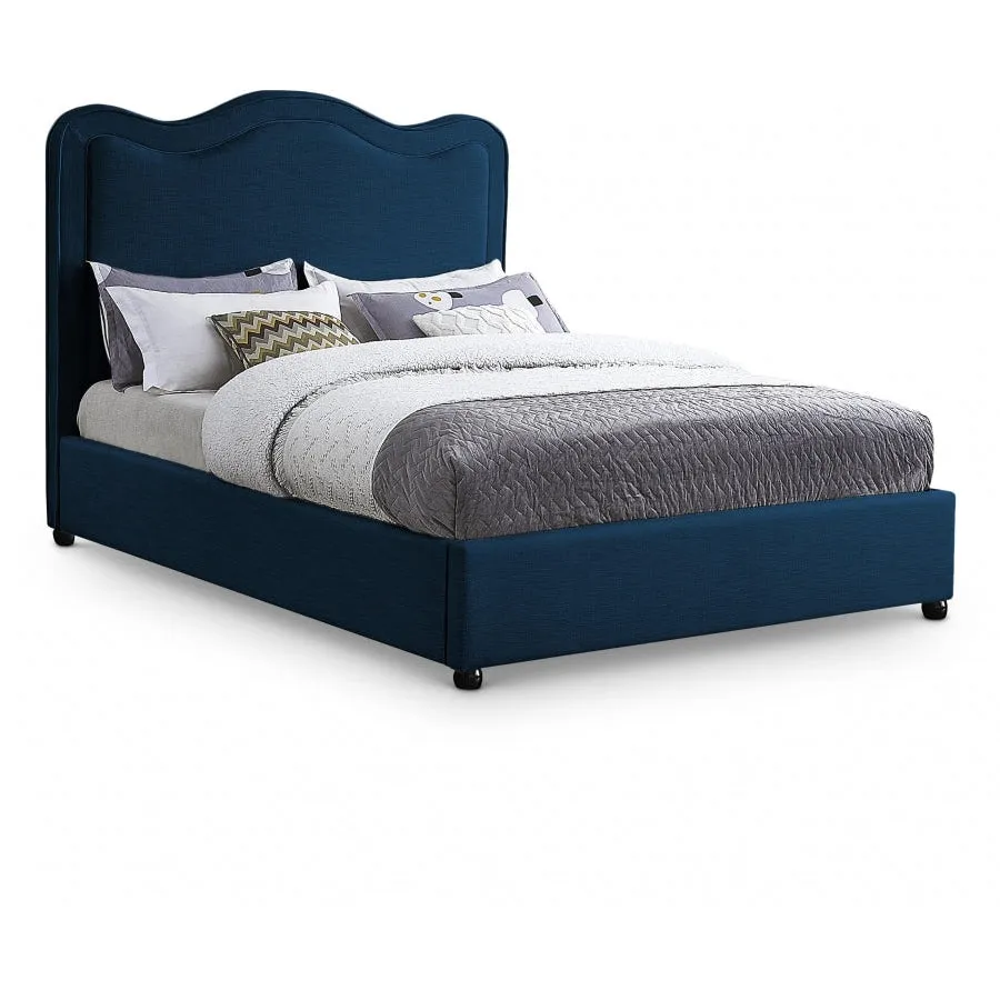 Meridian Furniture Felix Linen Textured Fabric Bed