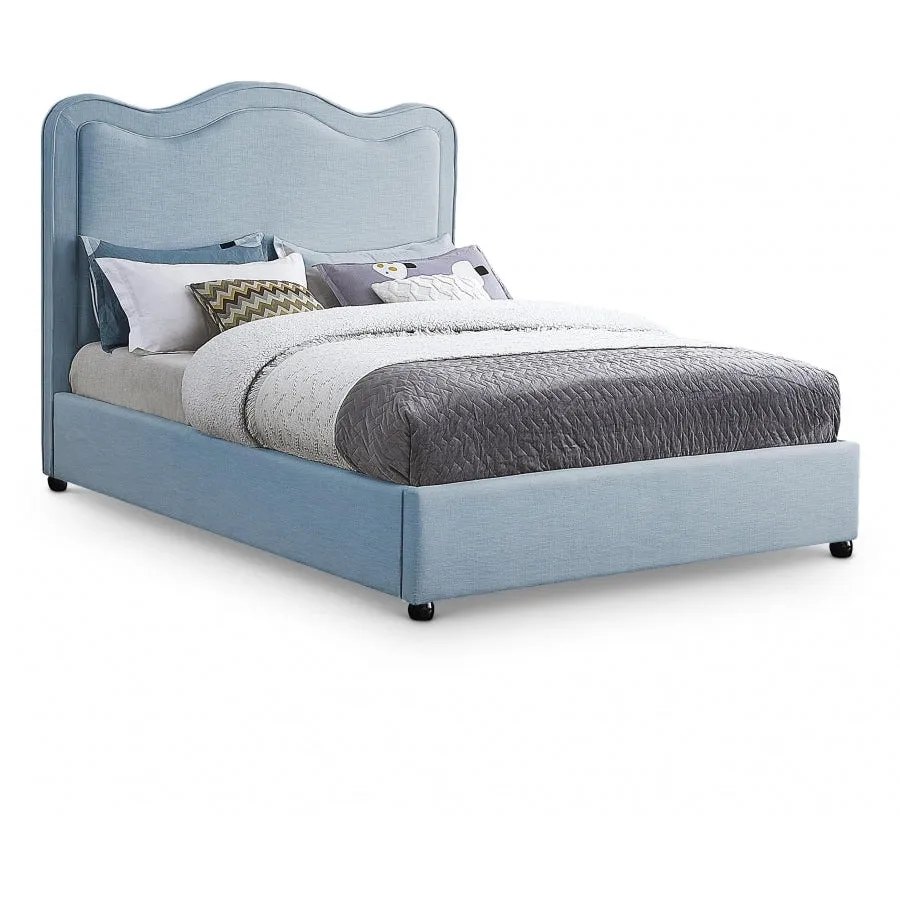 Meridian Furniture Felix Linen Textured Fabric Bed