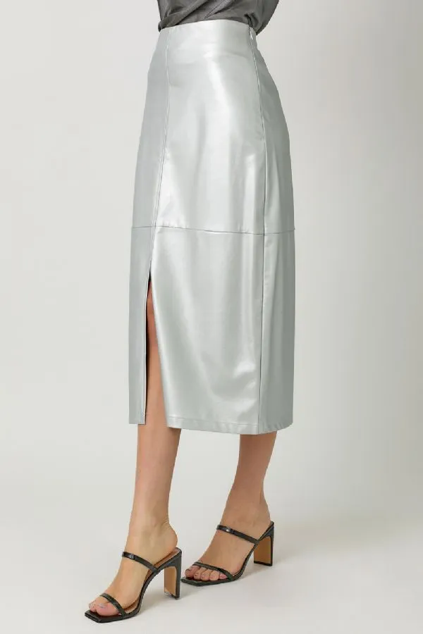 Metallic Midi Skirt