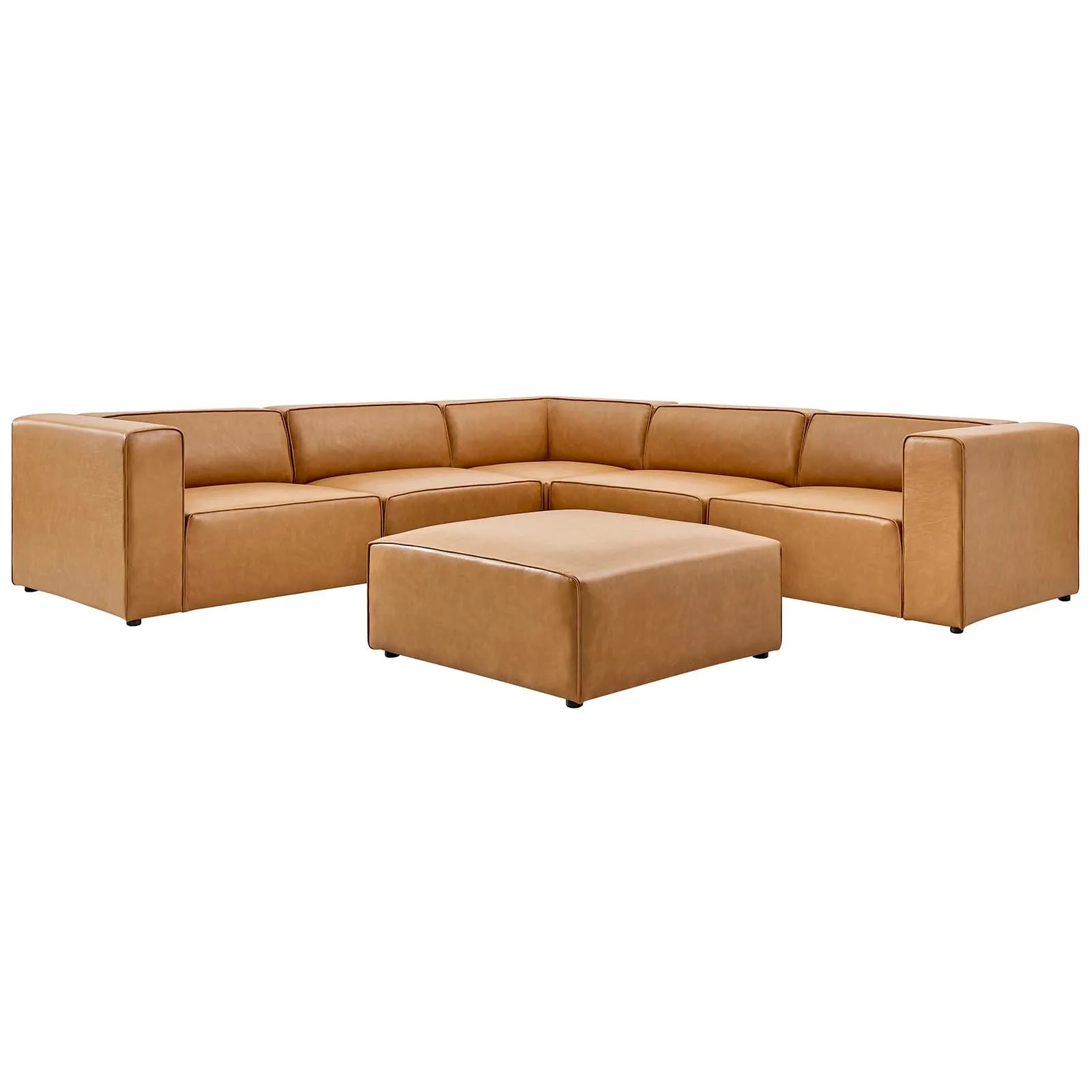 Mingle Vegan Leather 6-Piece Furniture Set Tan EEI-4796-TAN