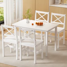 Modern 4-Seater Dining Set, Rectangle Table & X-Shaped Chairs - Artiss