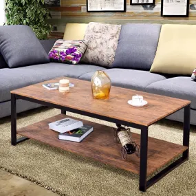 Modern Metal Frame Rectangle Coffee Table