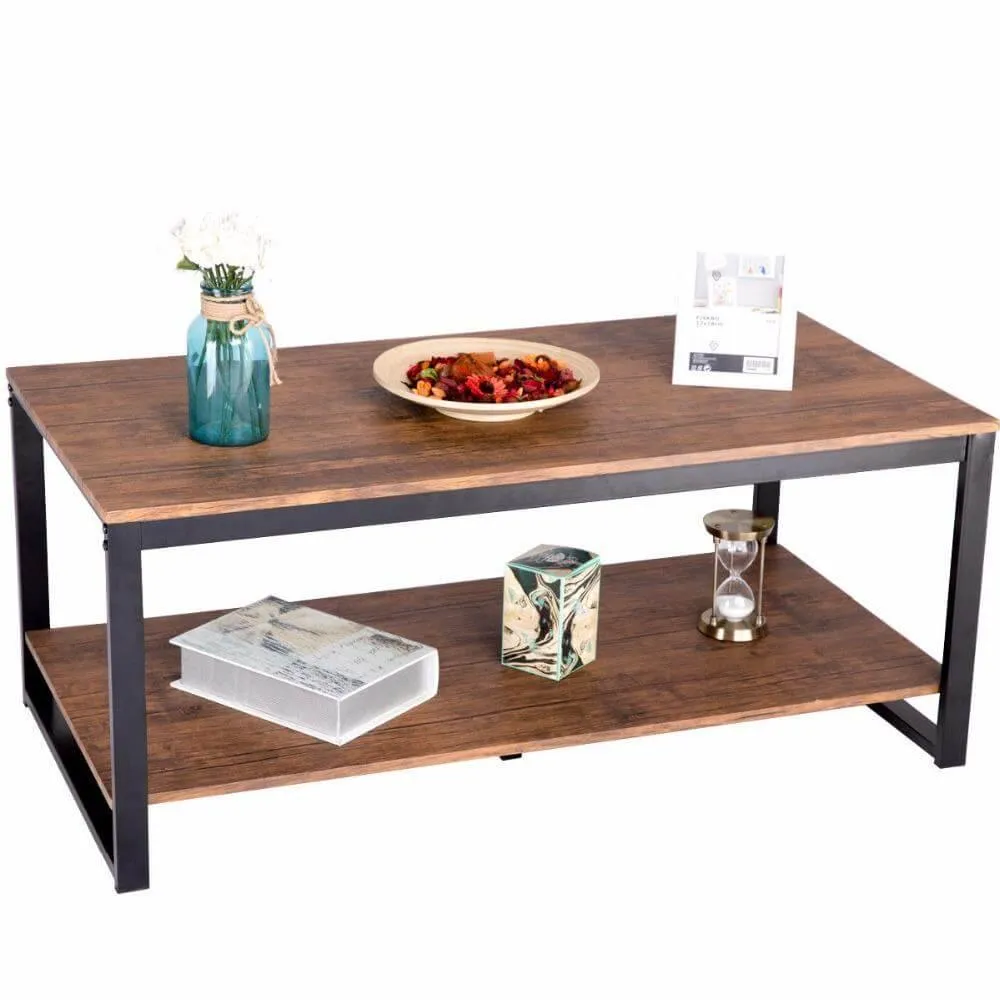 Modern Metal Frame Rectangle Coffee Table