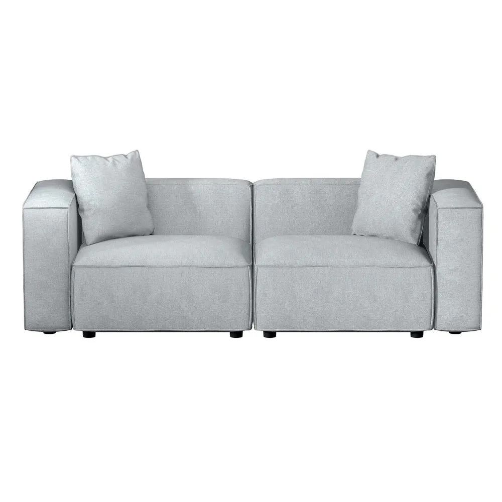 Modular Sofa Chaise Set 2-Seater Grey