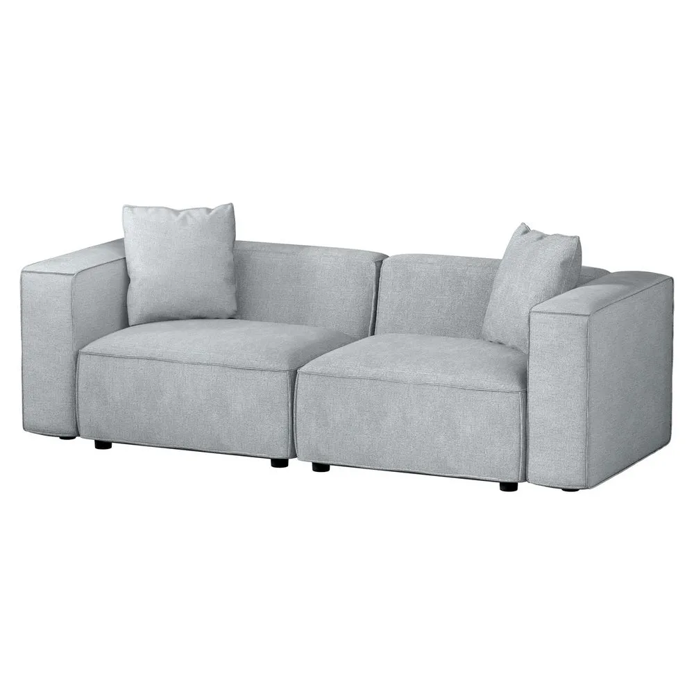 Modular Sofa Chaise Set 2-Seater Grey