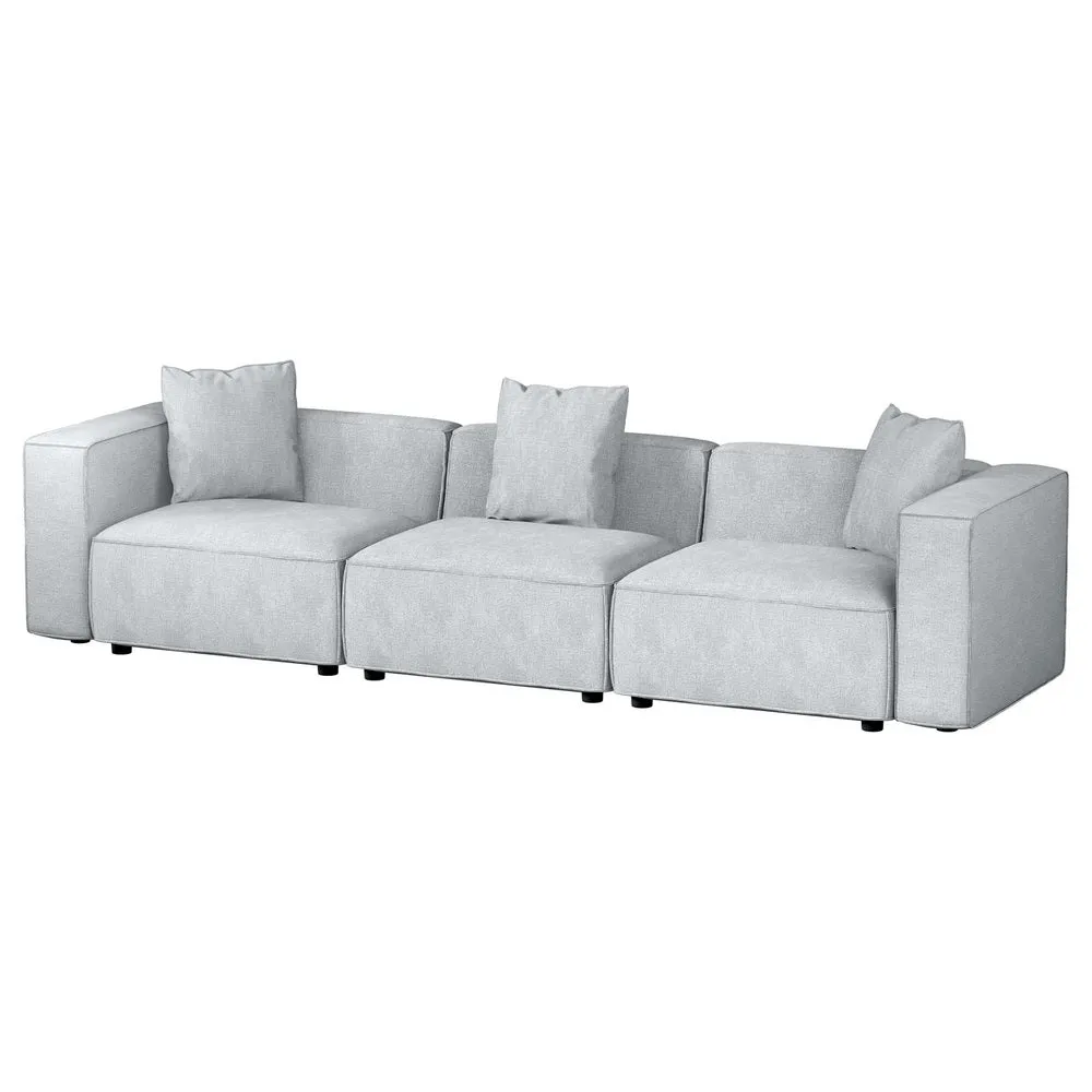 Modular Sofa Chaise Set 3-Seater Grey