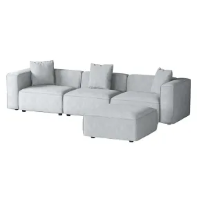 Modular Sofa Chaise Set 4-Seater Grey