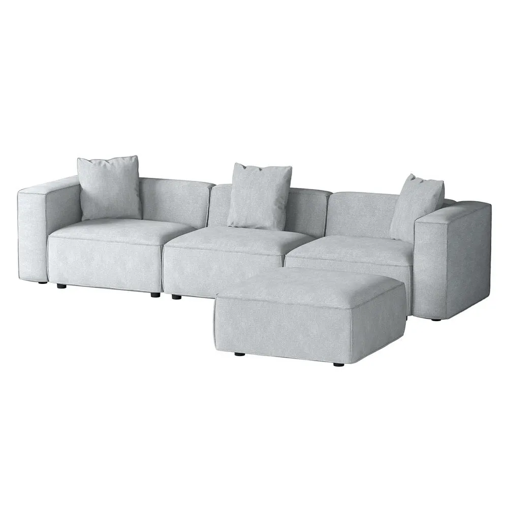 Modular Sofa Chaise Set 4-Seater Grey