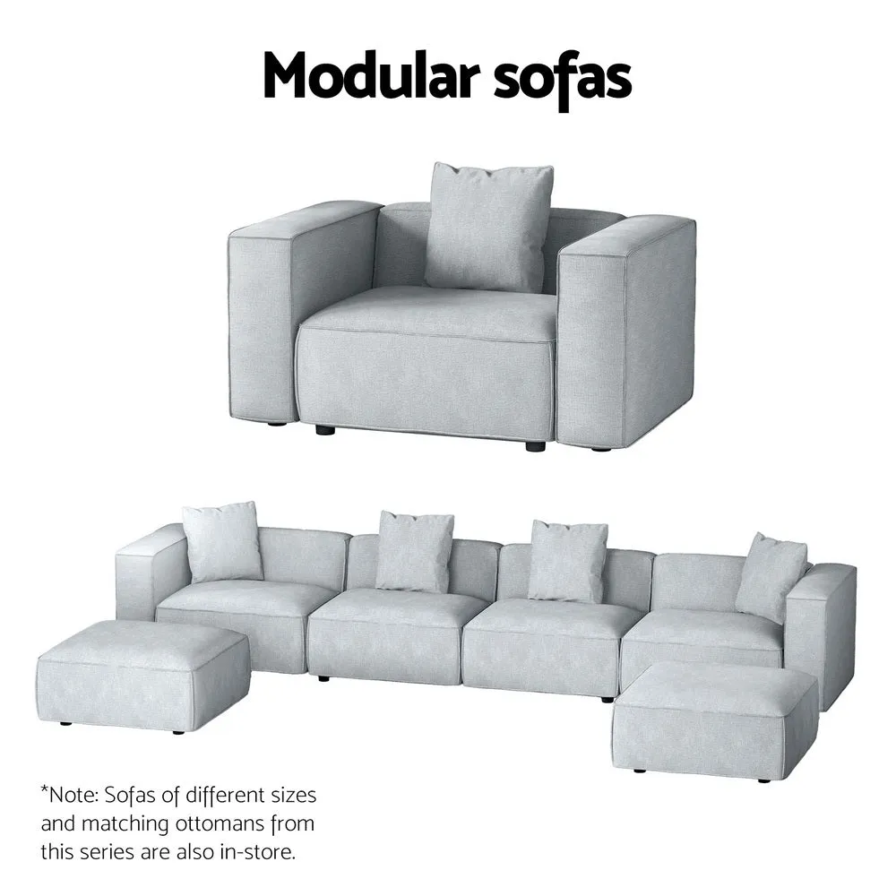 Modular Sofa Chaise Set 5-Seater Grey