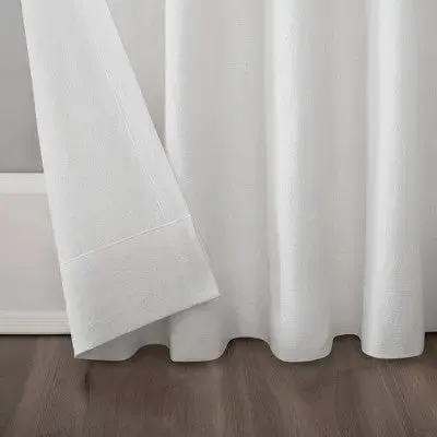 New - 96"x50" Renato Linen Blend Light Filtering Back Tab Curtain Panel White - Scott Living