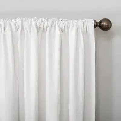 New - 96"x50" Renato Linen Blend Light Filtering Back Tab Curtain Panel White - Scott Living