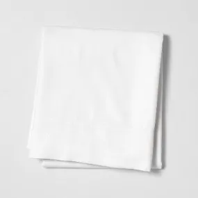 New - Full Linen Blend Flat Sheet White - Casaluna