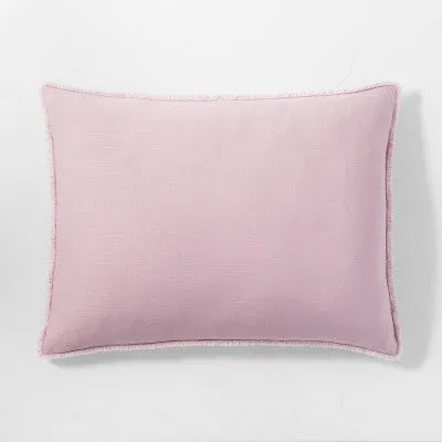 New - King Euro Heavyweight Linen Blend Throw Pillow Mauve - Casaluna