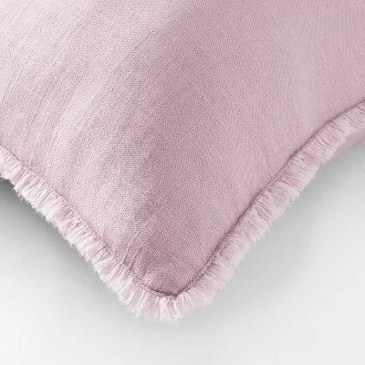 New - King Euro Heavyweight Linen Blend Throw Pillow Mauve - Casaluna