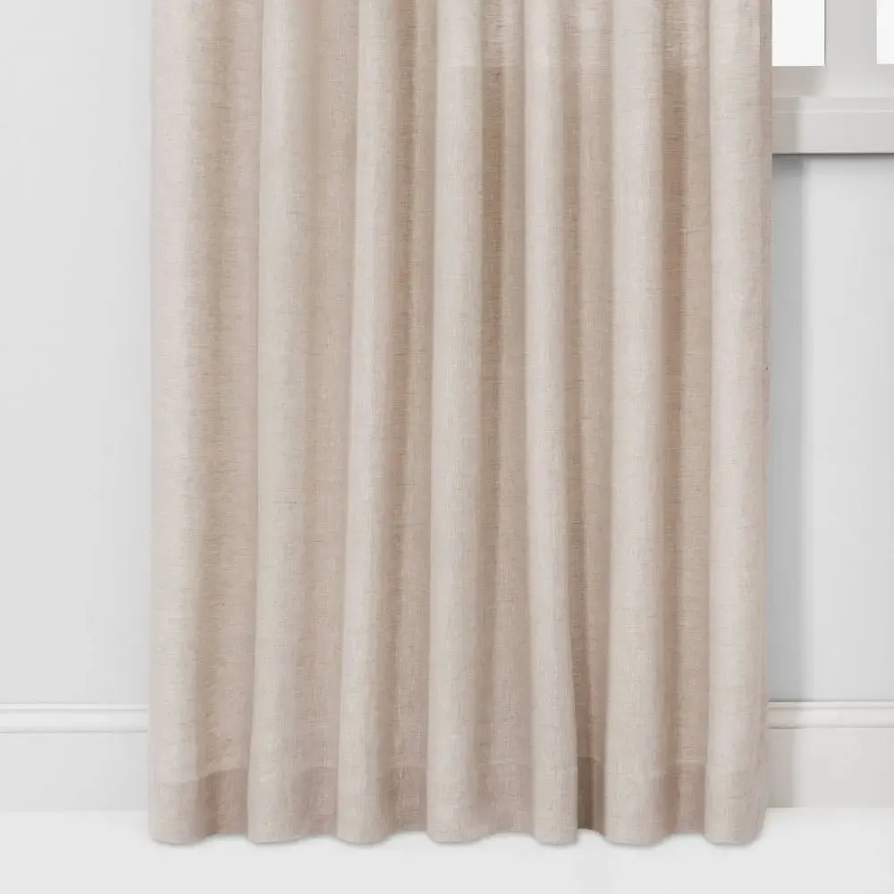 New - Light Filtering Linen Window Curtain Panel - Threshold