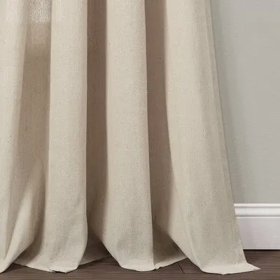 New - Set of 2 (84"x52") Faux Linen Grommet Window Curtain Panels Beige - Lush Décor