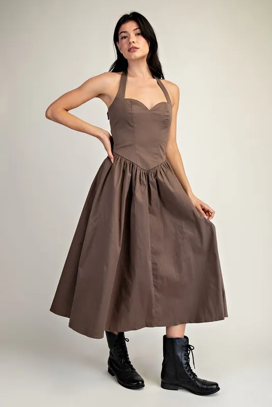 Olive Halter Dress