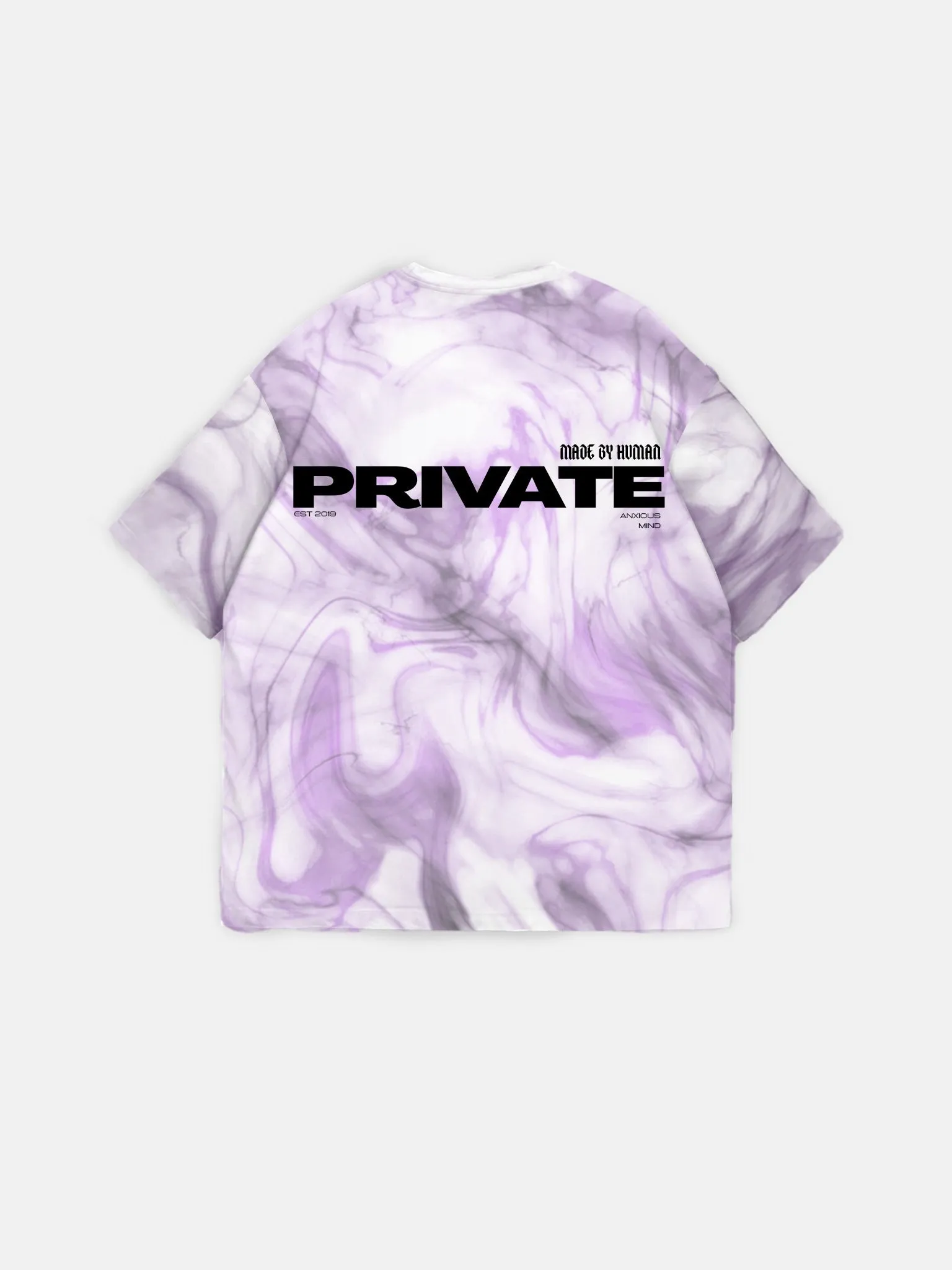 Oversize Private Smoke T-shirt - White and Lila