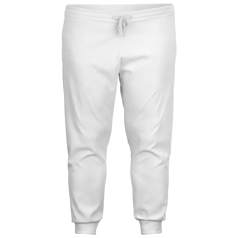 Pale White Joggers | Unisex | with PLUS sizes | White | C0M0Y0K0