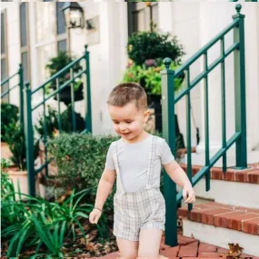 Panther Light Blue Plaid Overall