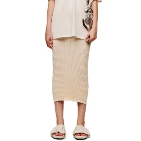 Pattern Body Knitted Midi-skirt in White