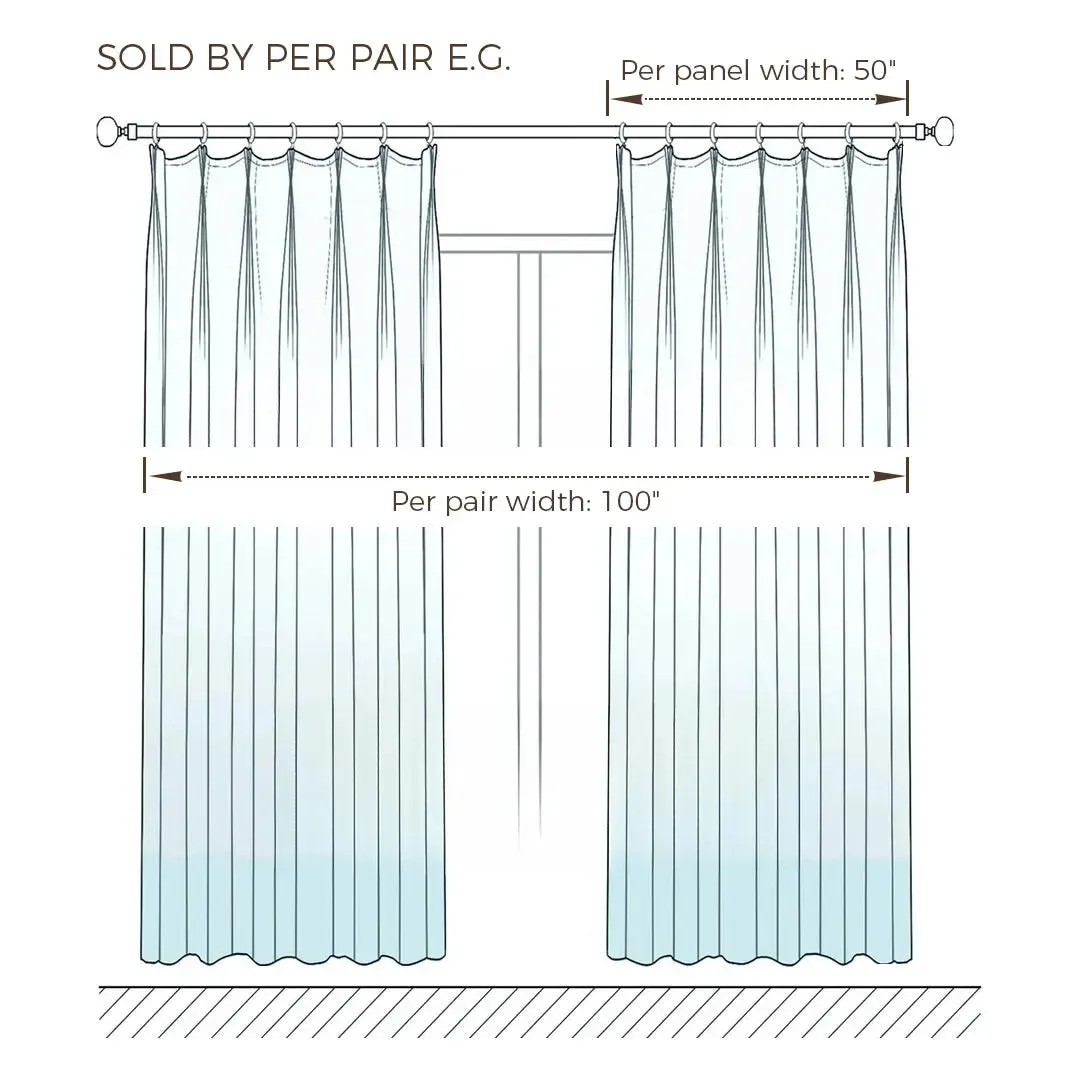 Patti Linen Curtains with Border Trim (Sold per Pair)