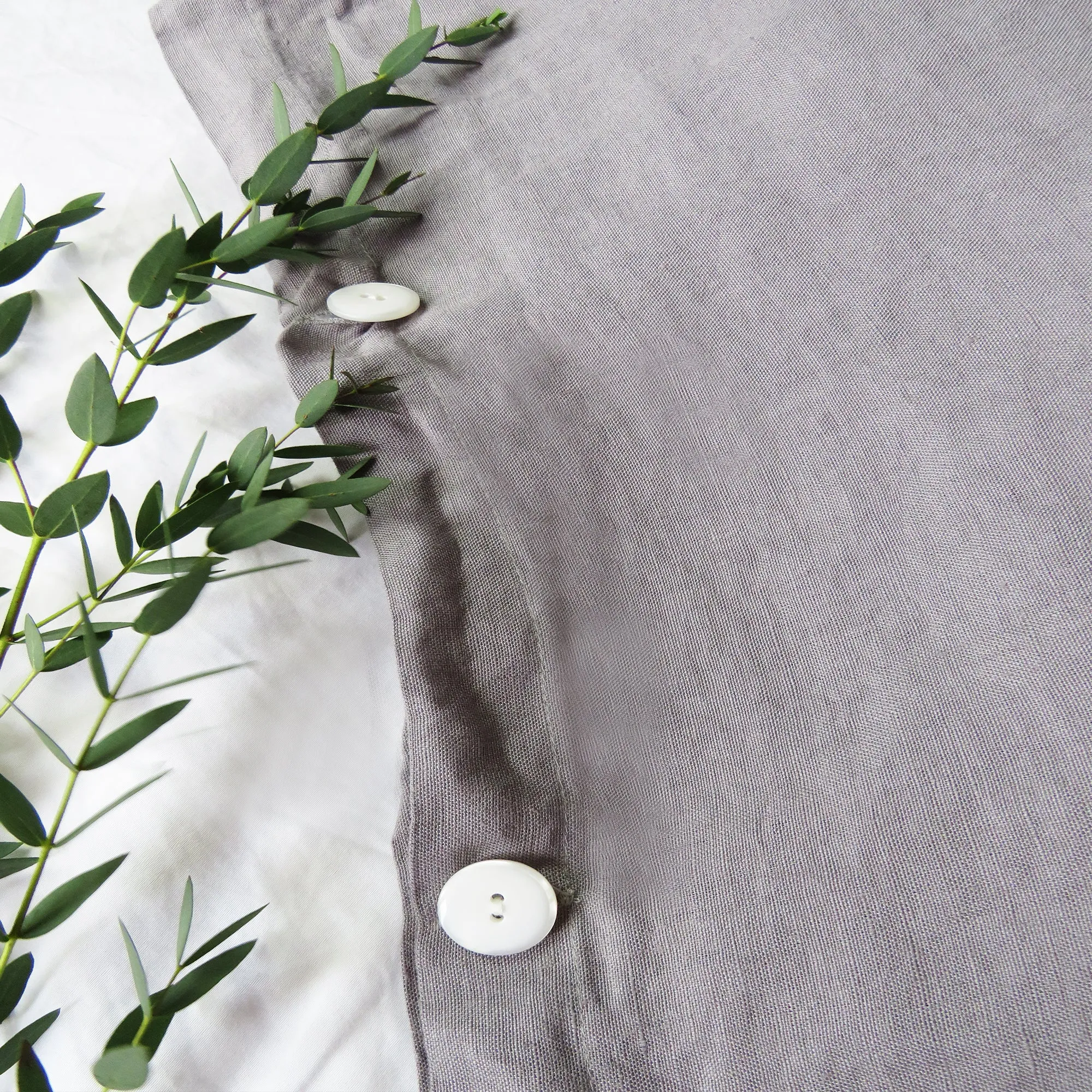 Pewter Grey Portuguese Linen Pillowcase Pair