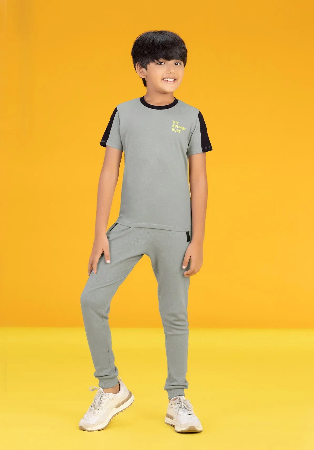 Playmate Boys Co-Ord Set Combed Cotton Grey