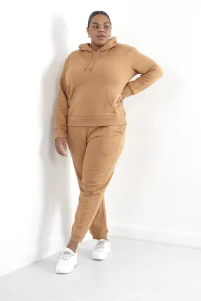 PLUS SIZE PLAIN CAMEL JOGGING BOTTOMS