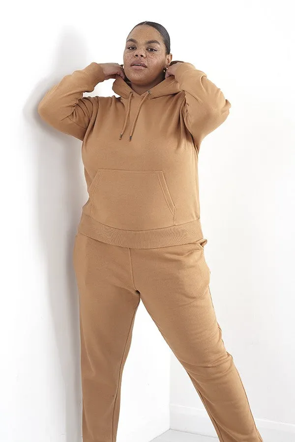 PLUS SIZE PLAIN CAMEL JOGGING BOTTOMS