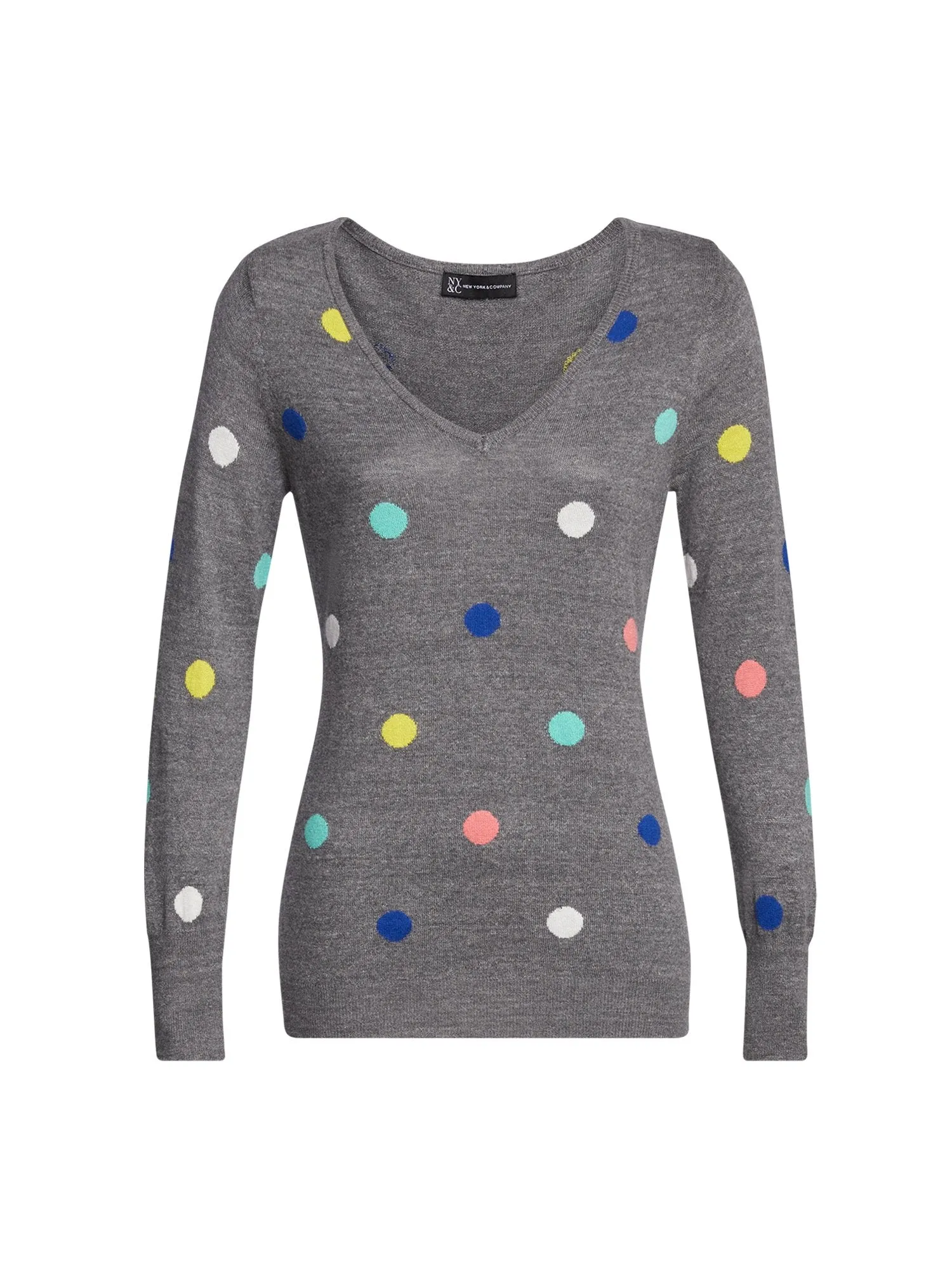 Polka-Dot V-Neck Sweater