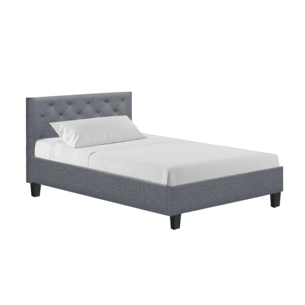 Preston King Single Bed Frame Grey