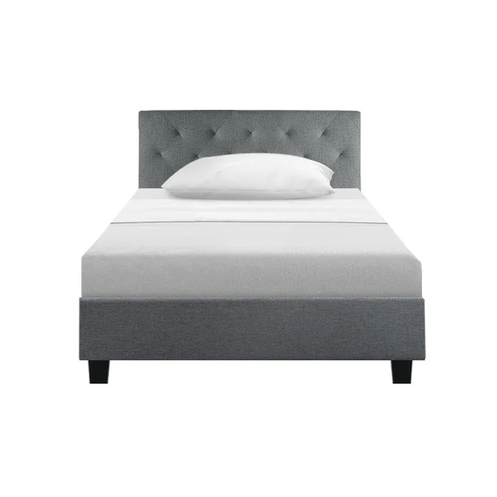 Preston King Single Bed Frame Grey