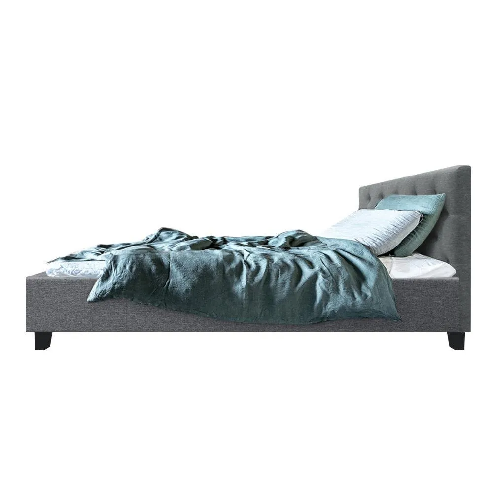 Preston King Single Bed Frame Grey