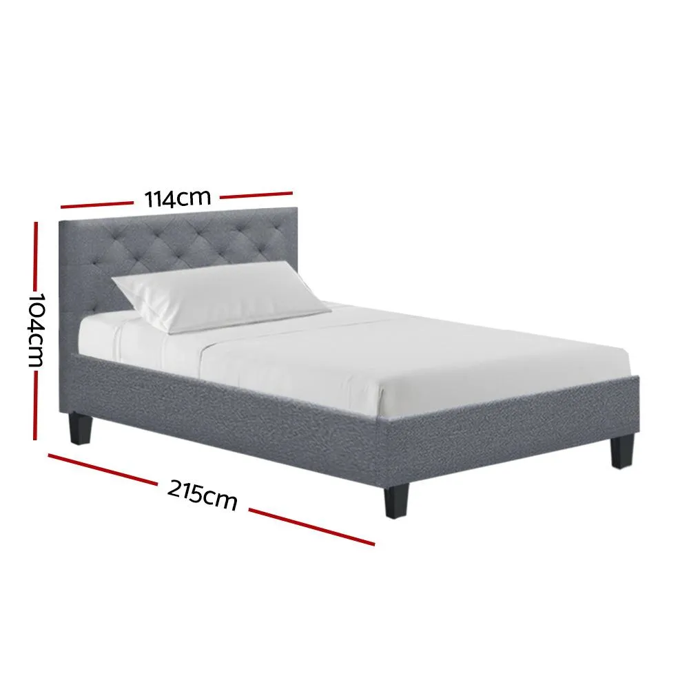 Preston King Single Bed Frame Grey