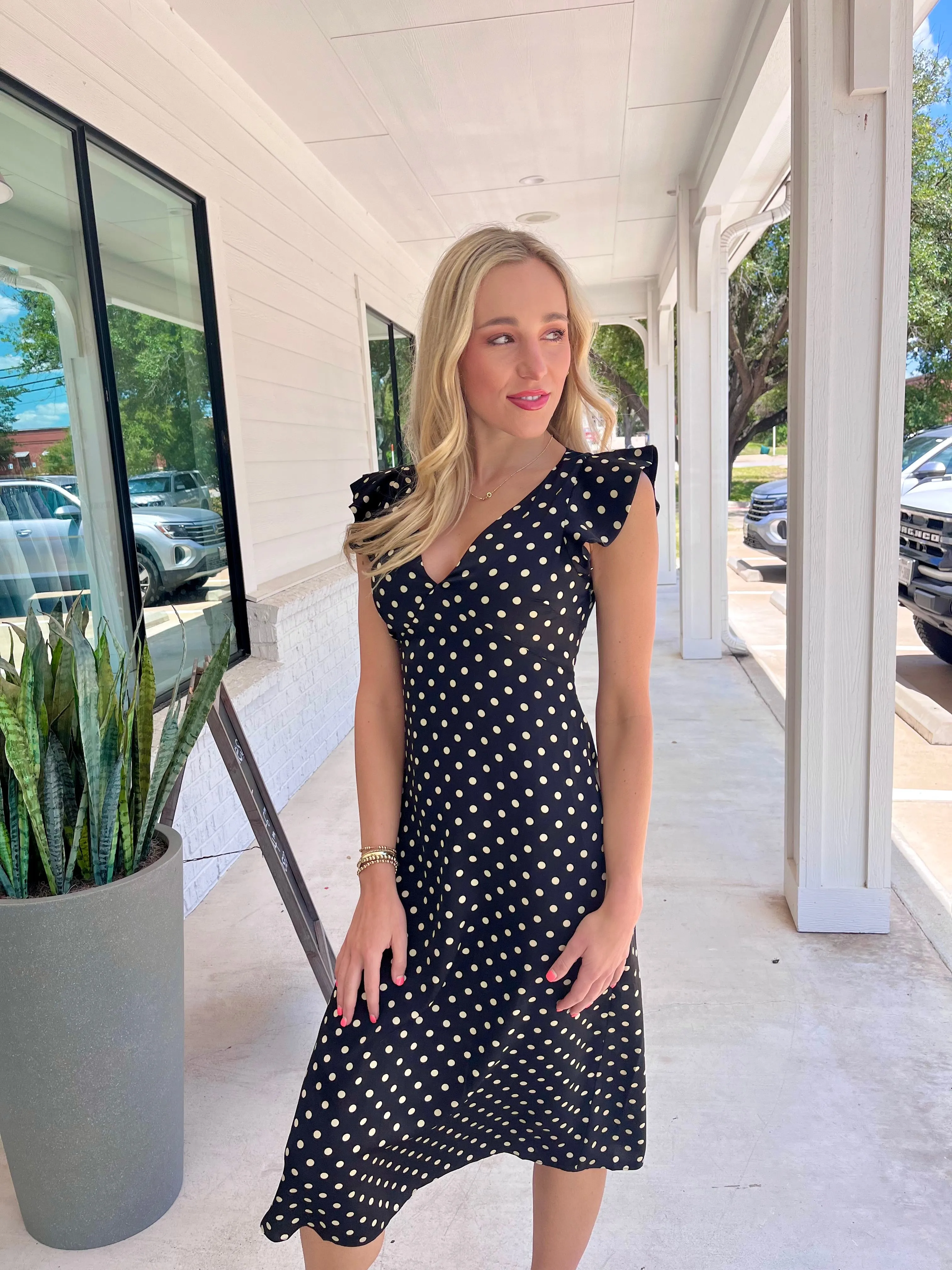 Rea Polka Dot Midi Dress