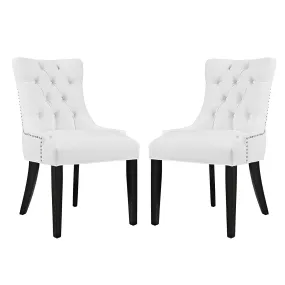 Regent Dining Side Chair Vinyl Set of 2 White EEI-2742-WHI-SET