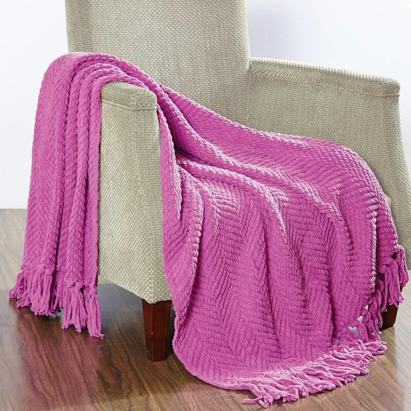 Resoland Polyester Knitted/Woven Tweed Throw